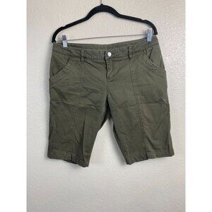 Lole Womens Olive Green Cotton Bermuda Shorts Size 8 Casual